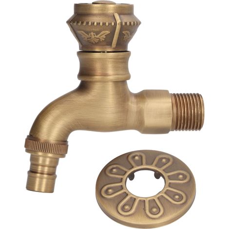 Robinet de lavabo en laiton antique, mitigeur eau froide et chaude pour évier de salle de bain, décoration intérieure. (1/5)
