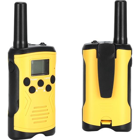 T50 Lot de 2 talkies-walkies pour enfants, interphone d'extérieur, jouet talkie-walkie 3 km (jaune) (1/5)