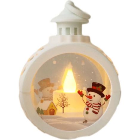 Lanterne de Noël portable décorative - Une petite veilleuse décorative de Noël avec des lumières, un ornement de bureau festif et un cadeau.