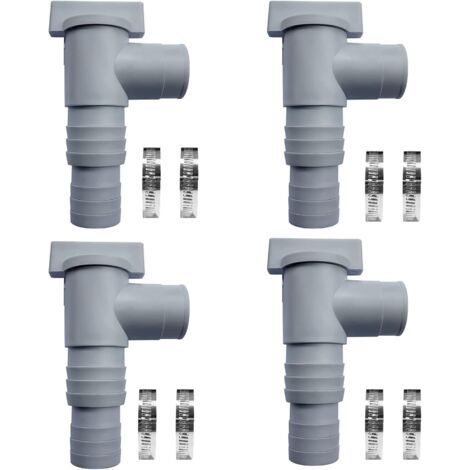 royaluxe -Vanne d'entretien/d'arrêt pour Piscine avec Raccord De Tuyau De 32mm, Robinet D'arrêt avec 2 Colliers De Serrage, Double Split Tuyau Valve Plunger Accessoires De Piscine (Lot de 4) (1/4)