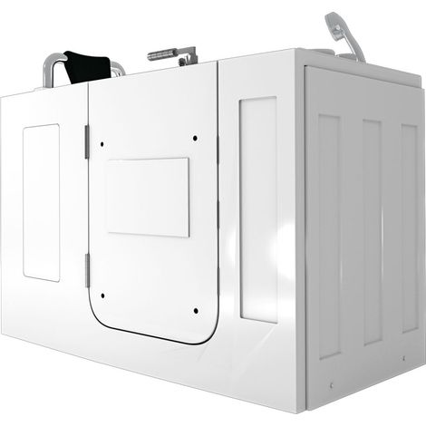 Sitzwanne Whirlpool Badewanne mit Tür S07WP-A-L 140x76cm (1/5)