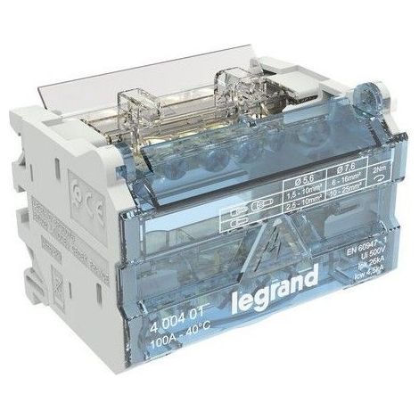 LEGRAND 400401  Repartidor modular barras escalonadas 2P 100A 6 salidas 4 módulos