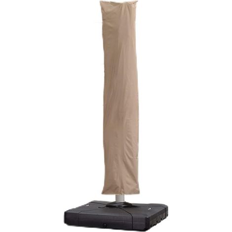Housse Parasol Déporté 255 x 62 cm, Housse de Protection en Tissu Polyester 250g, Housses pour Parasols de Jardin avec Tige et Zippé, Kaki (1/5)