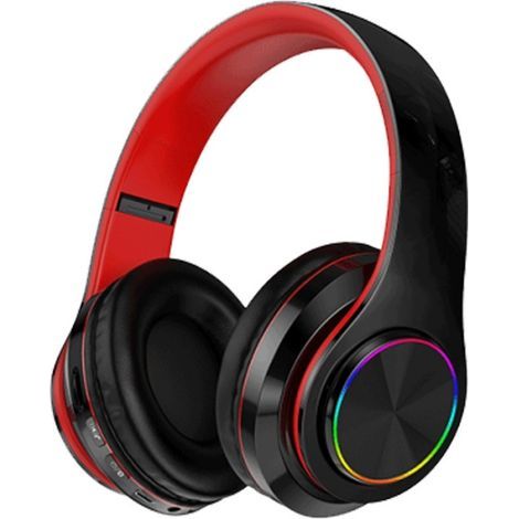 Écouteurs Bluetooth sans fil - Confortables et légers - Rouge et noir (1/5)