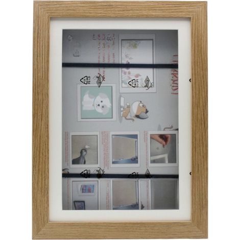 1 Cadre photo A4, fermeture magnétique, bois et similicuir, design rabat, décoration table (1/5)