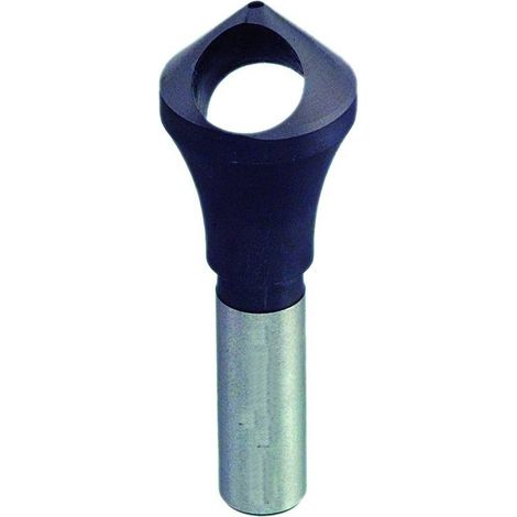 Fraise à Lamer HSS Cobalt 5% à Trou Central - Ébavurage - Aluminium et Bois 90° D. 10 x Q. 6 mm x Z2 - Diamwood