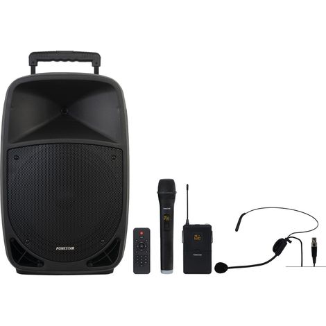 Tragbarer Lautsprecher 12" 250wmax 2 Mikrofone Fonestar Malibu-312