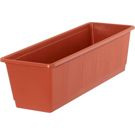 Geli – Jardinière STANDARD aspect bois – Terracotta, plastique, L 50 x l 17,5 x H 14,5 cm
