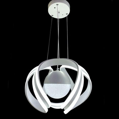 Trade Shop - LAMPADARIO A LED 78 W CON SFERA CON BRILLANTINI GLITTER TECNOLOGIA CCT SWITCH B21-3C -