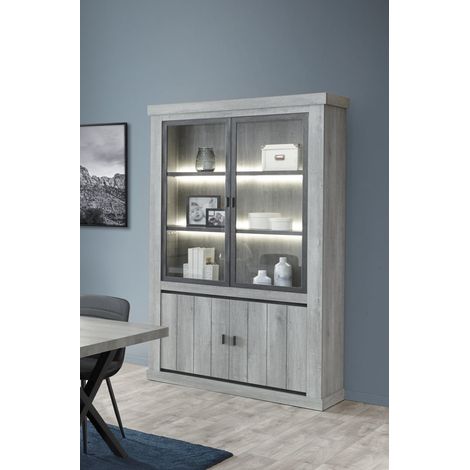 Vaisselier/argentier contemporain chêne gris Corrie (1/4)