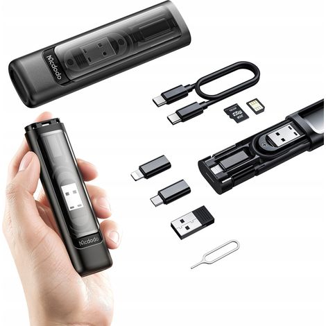 Kit de cables adaptadores USB de viaje Mcdodo para teléfono y ordenador con estuche 9 en 1 (1/5)