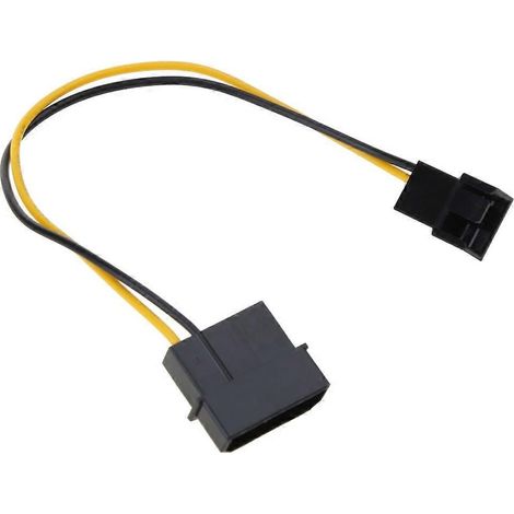 Adaptateur de câble d'alimentation pour ventilateur de processeur/boîtier/châssis : connecteur Molex/IDE 4 broches vers connecteur 3 broches (1 unité)