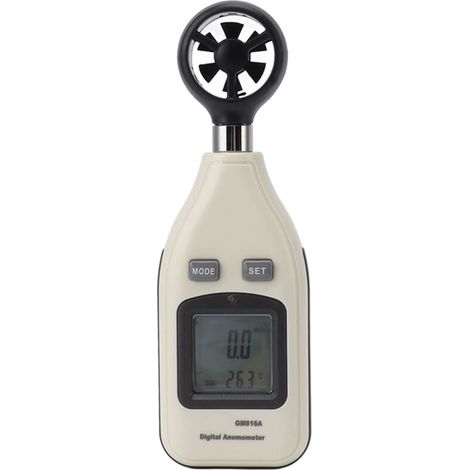 Anemometro digitale con display LCD, misuratore di velocità del vento e temperatura, strumento di misurazione portatile per vela, surf, tiro, drone, di DEBUNS (1/5)
