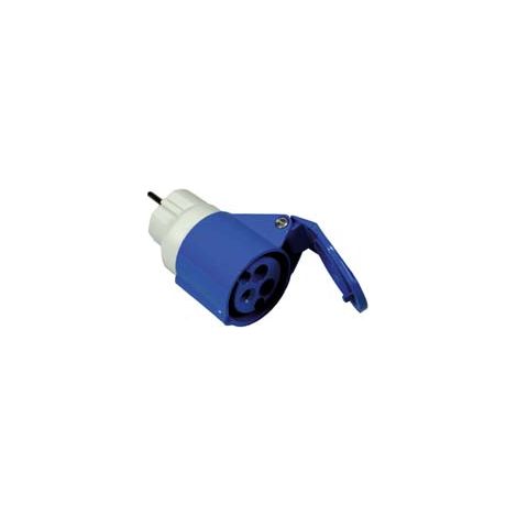 ADATTATORE INDUSTRIALE CON SPINA SCHUKO 16A E PRESA CEE 309  16A colore blu 73001    FANTON