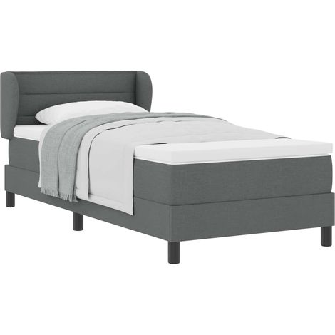 Maison Exclusive - Lit à ressorts avec matelas Gris foncé 80 x 200 cm tissu
