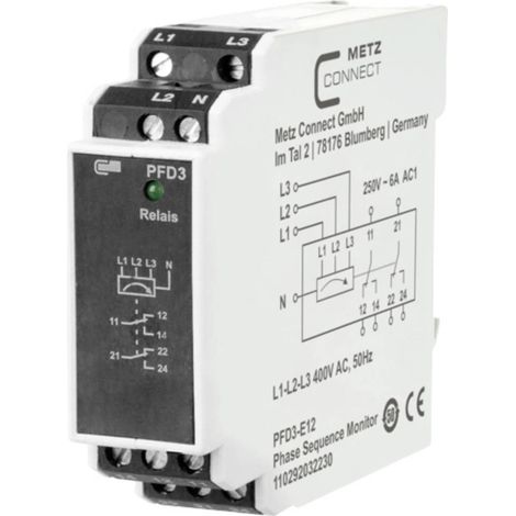 Relè di monitoraggio 400 V/AC (max) 2 scambi Metz Connect 110292032230 1 pz.