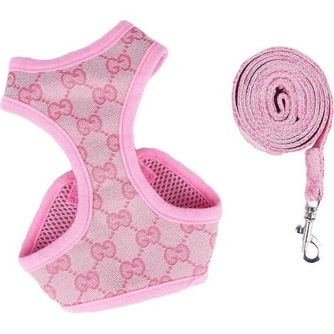 Harnais pour animaux de compagnie, laisse en polyester réglable et respirant, anti-fugue, pour chats et chiens. (1/2)