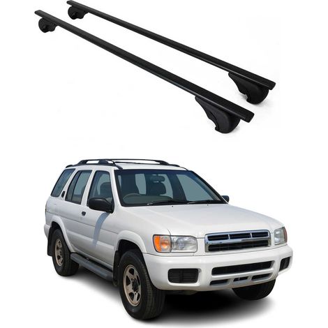 OMAC Dachträger Querträger für Nissan Pathfinder II 1996-2004 – Abschließbar – Max. 75 kg – 2 Stangen Stahl Schwarz (1/5)