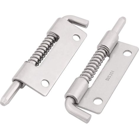 2 Stück federbelasteter Riegel, federbelasteter Türriegel für Möbel, Tor, Garage, 304 Edelstahl-Lauf, 8,4 cm lang