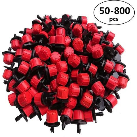 (200 pièces) Goutteurs d'irrigation réglables, arroseurs à micro-goutte de 6,35 mm (1/4 po) pour système d'arrosage (1/4)