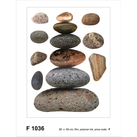 sticker mural galets gris et beige - Sanders & Sanders