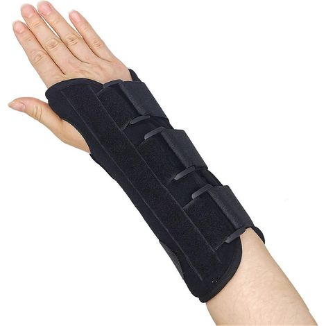 Attelle de poignet 2024 avec plaque en acier, réglable et respirante, pour protéger l'articulation du poignet contre les entorses, noire, côté droit. (1/5)