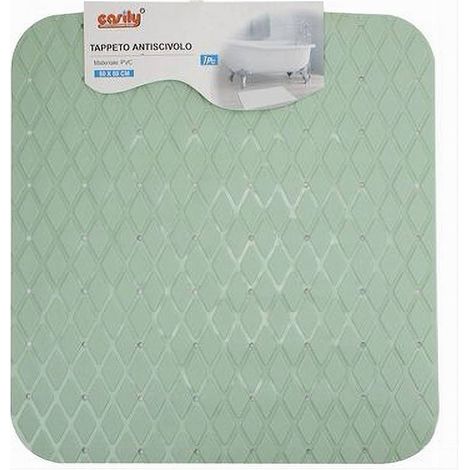 Cleafe - Tappeto Tappetino In Pvc Antiscivolo Per Vasca Bagno Doccia 50x50cm 79728 Verde - (1/2)
