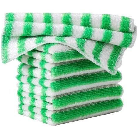 Lot de 5 torchons de cuisine en fibre de bambou, chiffons de nettoyage, chiffons à poussière, torchons absorbants, chiffons de nettoyage réutilisables (1/3)