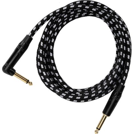 Câble audio pour ampli guitare électrique JORINDO, câble 6,35 mm, tête plaquée or et gaine noire, référence JD6220 (1/5)