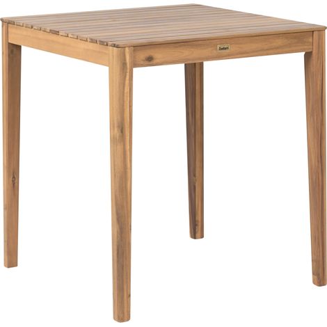 Mesa rústica de jardín exterior de madera de acacia certificada 70 x 70 cm marrón claro Chioggia (1/5)