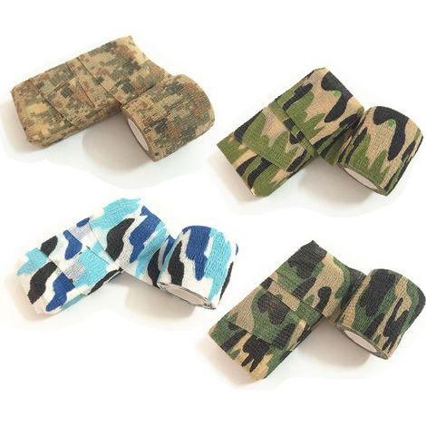 Lot de 6 bandes adhésives de camouflage extensibles et auto-adhésives pour le camping en plein air (1/4)