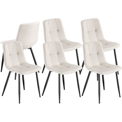 Lot de 2 et Lot de 4 Chaises de Salle à Manger Ensemble, en Velours, Moderne, 43 x 51 x 82 cm, Beige Cappuccino (1/5)