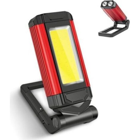 Linterna de trabajo LED recargable potente con luz roja, linterna magnética impermeable IPX6 - Crezuo (1/4)