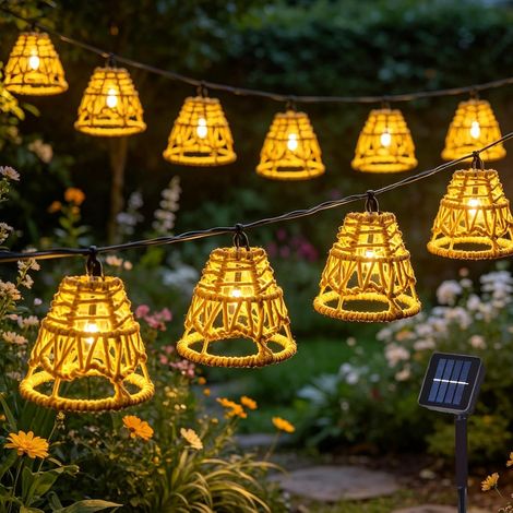 Guirlande Lumineuse Exterieure Solaire,Guirlande Solaire Exterieur,Guirlande LED Guinguette Exterieur Intérieur,LED Guirlande Lumineuse Solaire,per Balcone Feste Patio Matrimonio (1/5)