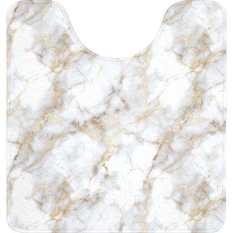 TAPPETINO PER WC Venature dorate - Marmo - Bianco 55x60 cm