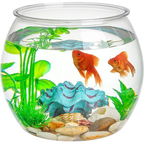 Goldfish Bowl, Transparent, Plastic, Compact, Office, Living Room