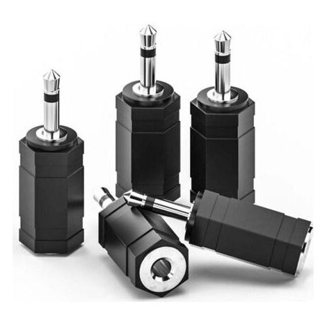 Adaptateurs mono vers stéréo 3,5 mm, lot de 5 fiches males mono 1/8" vers prise jack femelle stéréo TRS 1/8" pour casque, radio (1/4)