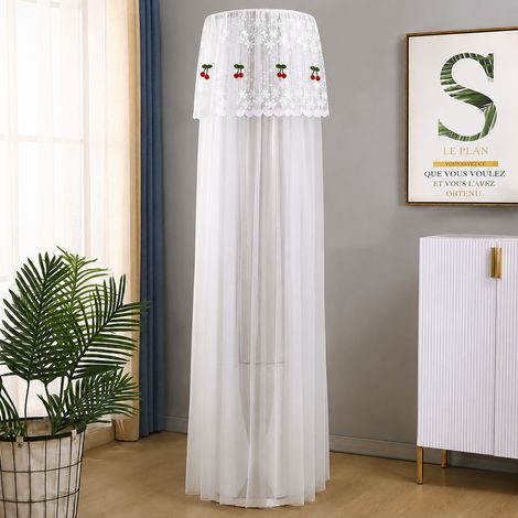 Housse de protection pour climatiseur colonne cylindrique 175-185 cm blanc petites cerises sans retrait réf 7133 300 g – Livraison gratuite