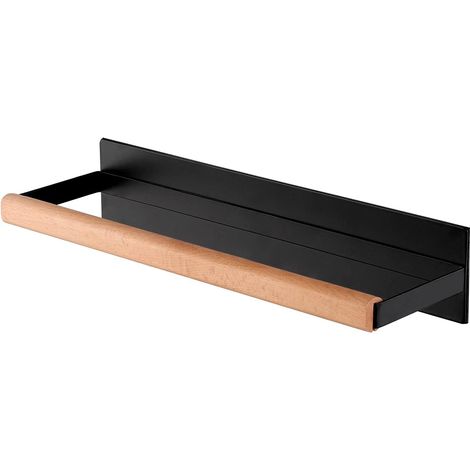 Magnetischer Küchenrollenhalter für die Wandmontage am Kühlschrank aus Holz und Metall, KPH502MA-BK