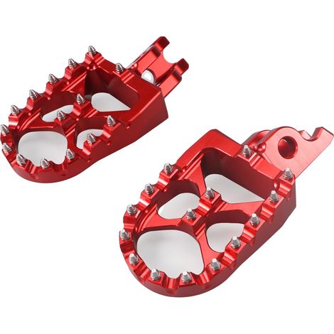 Reposapiés, aluminio 7075-T6, plataforma ancha, rojo. (1/2)