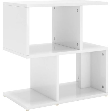 Comodino Bianco Lucido 50x30x51,5 cm in Legno Multistrato vidaXL