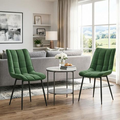 Sillas de comedor cómodas, sillas tapizadas con estilo, sillas elegantes, sillas de diseño, sillas tapizadas de alta calidad (solo con 2 sillas de comedor) (1/5)