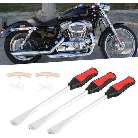 Kit de démontage de pneus Spoon pour moto et vélo avec protections de jante (1/5)