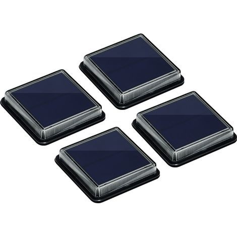 Juego de cuatro luces solares de suelo, luces solares de jardín, iluminación solar impermeable IP68, luz de seguridad de activación automática, adecuada para jardines, escaleras, caminos, (1/4)