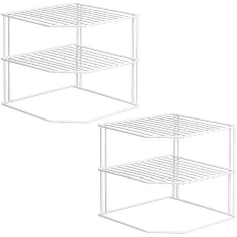 Meuble de cuisine en métal Étagère d'asphalte organisateur blanc 2pcs (1/4)