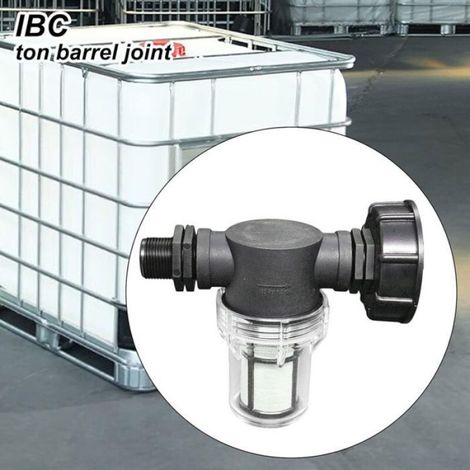 Robinet raccord cuve - - Pour cuve 1000 L - Articulation de tuyau - Fonction de filtre - Filtre amovible (1/4)