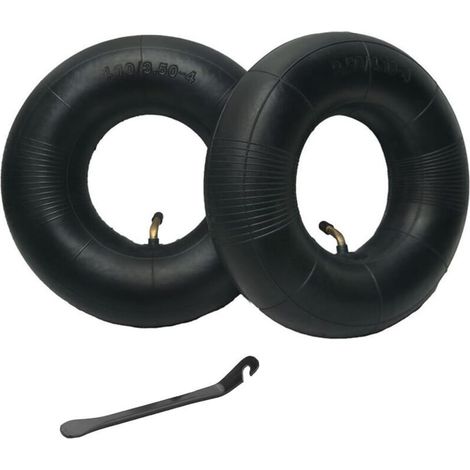 Cámara de aire de 2 piezas 4.10/3.50-4 con válvula para carretilla, cortacésped, cochecito de bebé, generador, carrito de jardín, neumático con cámara de aire -Crezuo