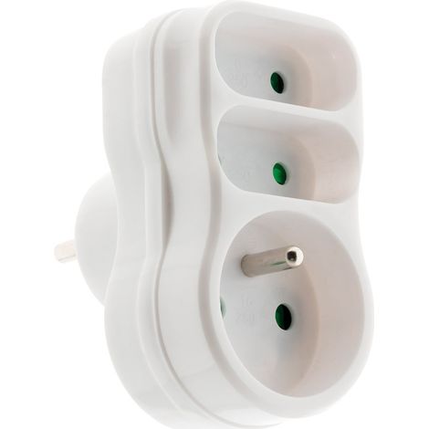 Multiprise triplite 2P 6A + 2P+T 16A façade - Zenitech (1/7)