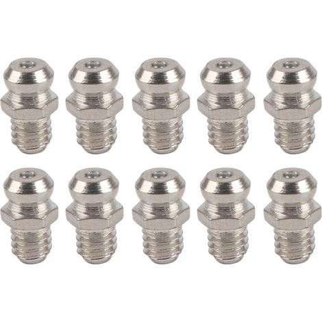 Étreinte de Graisse en métal, Raccord de Buse, Pistolet de Graisse, Accessoire de Lubrification 02, 10 Pièces (M6 droit)