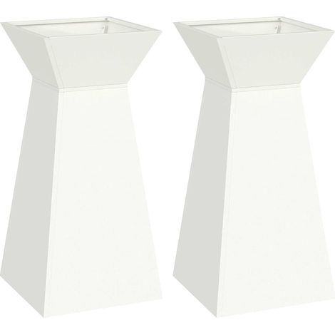 Maison Exclusive - Vaso a Pilastro 2 pcs Bianco 35 x 35 x 73 cm